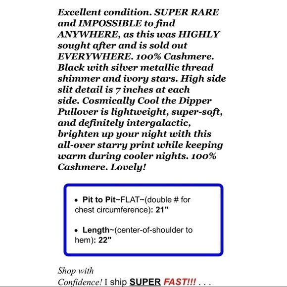 27 Miles Malibu Womens Sz S 100% CASHMERE Black Metallic Star Dipper Sweater - Picture 2 of 11